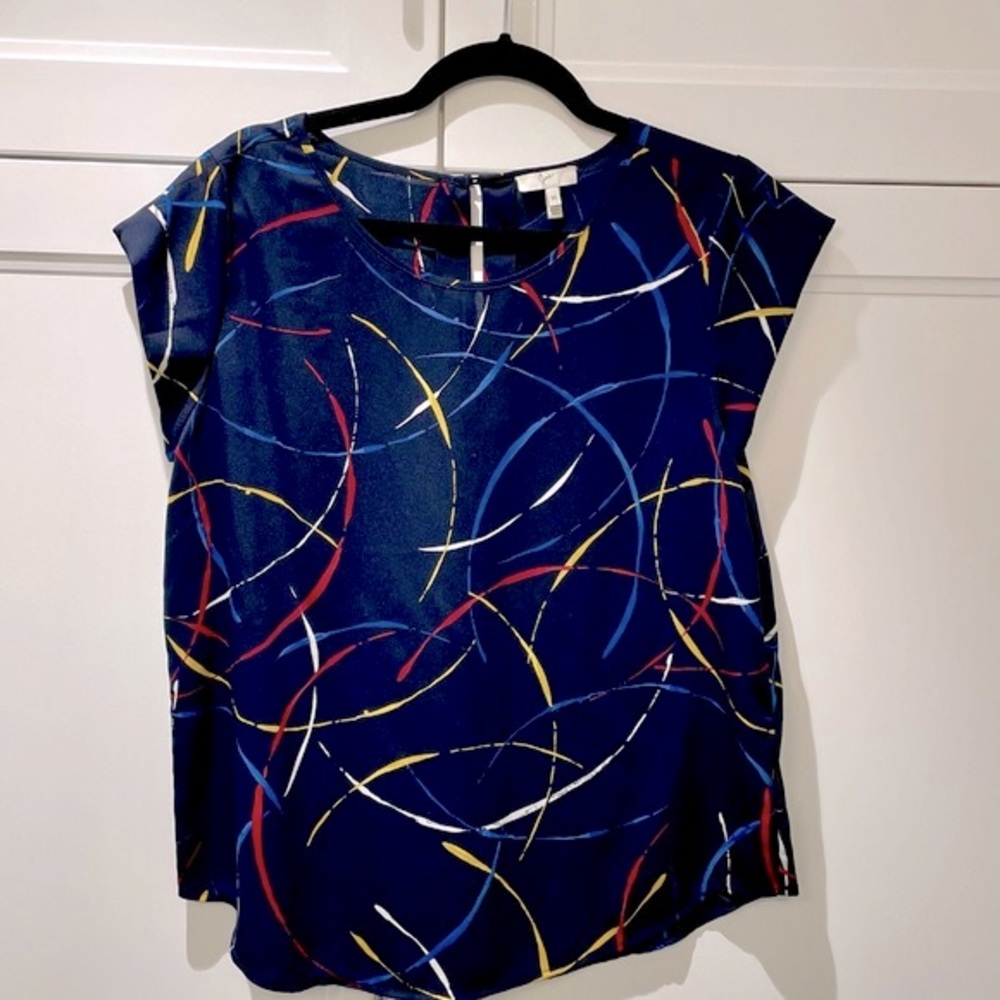 Joie “Rancher” Crepe Top | Size Medium | Navy